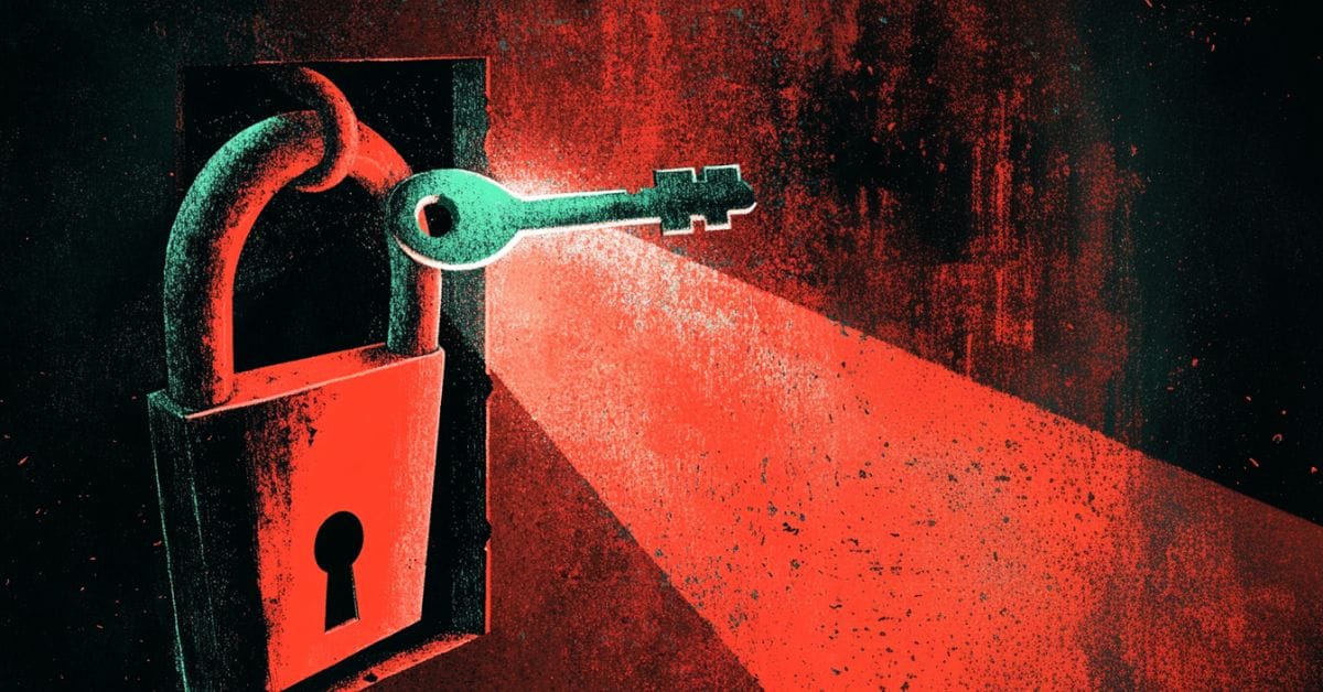 candado con una llave para abrir oportunidades